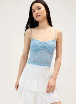Thin strap lace cropped cami