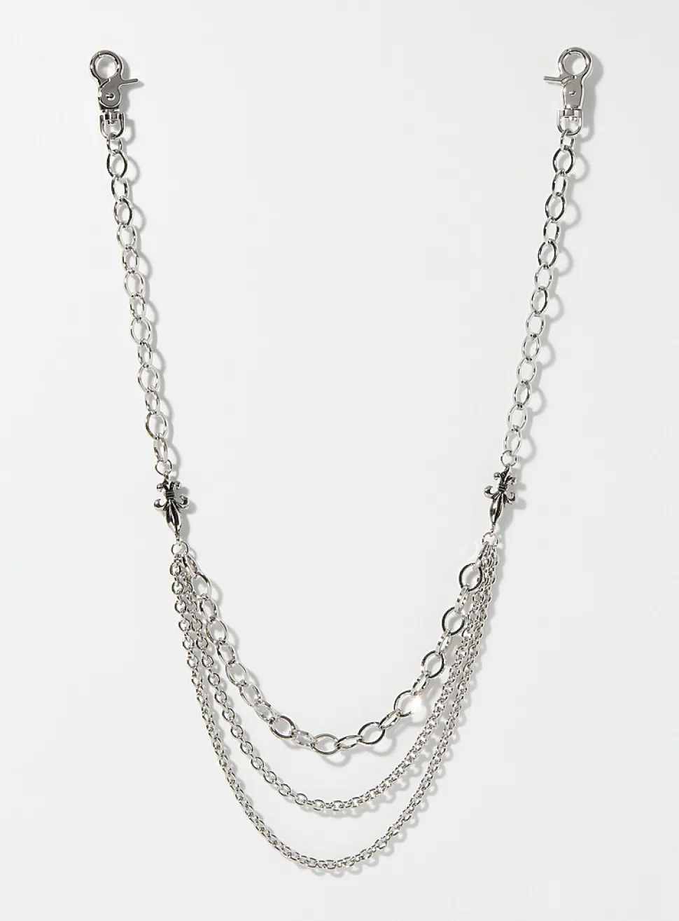 Three-row fleurs-de-lis wallet chain