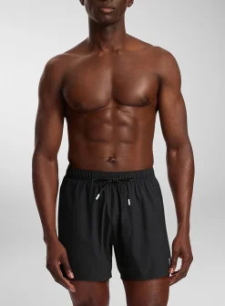 Three-stripe black swim trunk