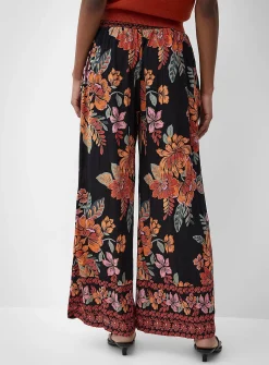 Tie ribbons printed wide-leg pant