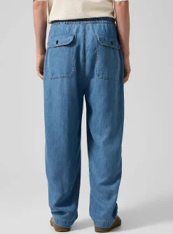 Tie-cord lyocell denim pant