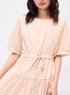 Tiered checkered maxi dress