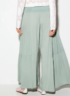 Tiered faded wide-leg pant