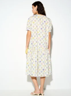Tiered floral-print midi dress