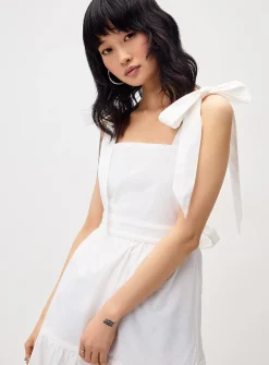Tiered poplin maxi dress