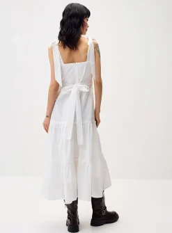 Tiered poplin maxi dress