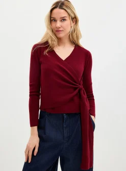 Tie-up crossover sweater