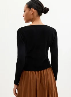 Tie-up crossover sweater