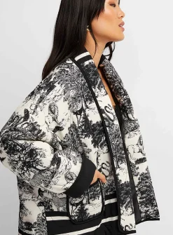 Toile de Jouy open quilted jacket