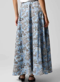 Toile de Jouy poplin skirt