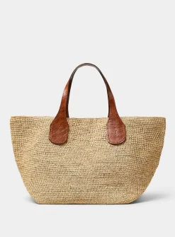 Tokyo II crocheted raffia tote bag