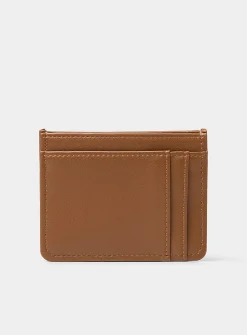 Tone-on-tone topstitched heart card holder