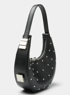 Toni studded black leather mini-bag