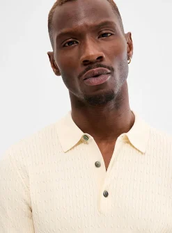 Touch of silk twisted-cable polo