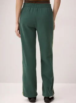 Track stripe wide-leg sweatpant