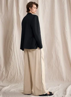 Trimmed banker-stripe pant