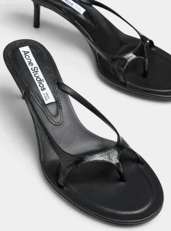 Triple strap leather sandal