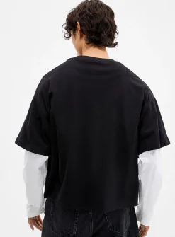 Trompe-l'oeil layered T-shirt