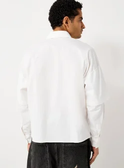 Trompe-l'oeil poplin shirt