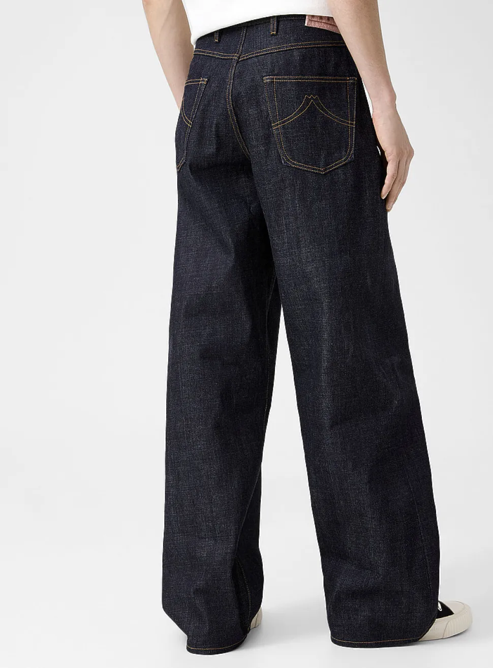 Turn up Japanese denim wide-leg jean