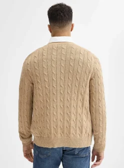 Twisted cable cardigan