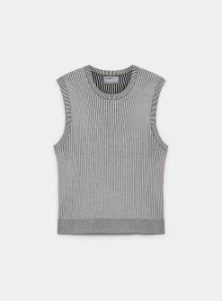 Two-tone ribbed tank