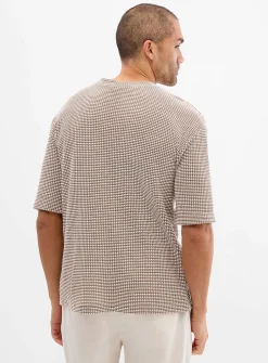 Two-tone waffle jacquard T-shirt