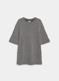 Two-tone waffle jacquard T-shirt