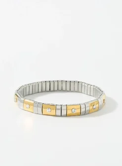 Two-tone watchband-style bracelet