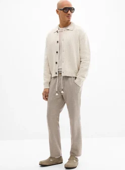 Two-tone weft knit pant