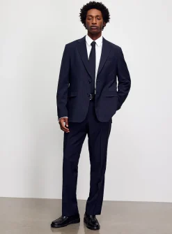 Ultra-fine banker-stripe suit