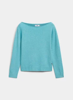Ultra-soft boat-collar sweater