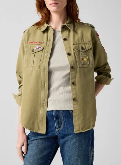 Umberta patches khaki shirt