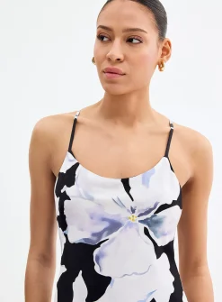 Valentina night garden satiny dress