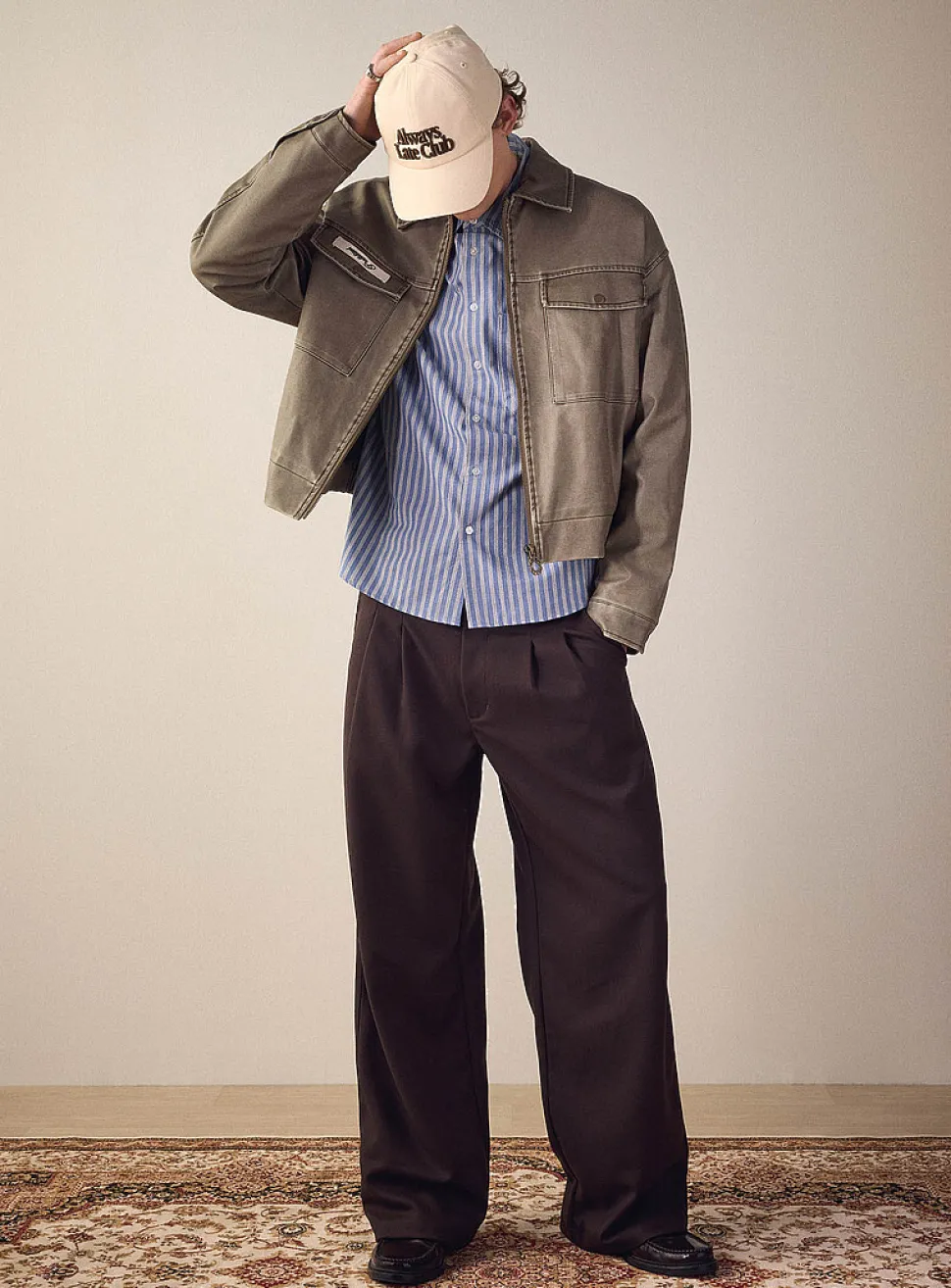 Vintage brown faux-leather jacket
