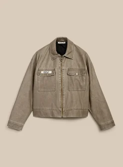 Vintage brown faux-leather jacket