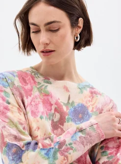 Vintage flowers plush sweater