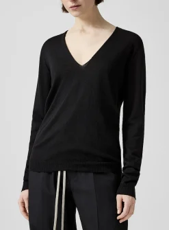 100% virgin wool V-neck sweater