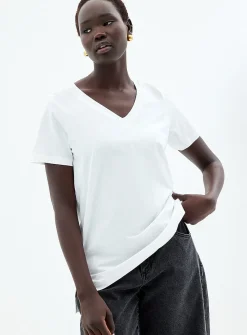 V-neck organic cotton tunic T-shirt