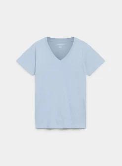 V-neck organic cotton tunic T-shirt