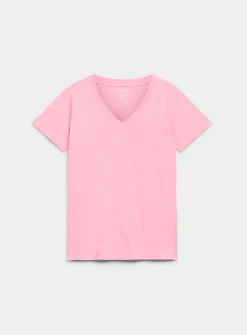 V-neck organic cotton tunic T-shirt