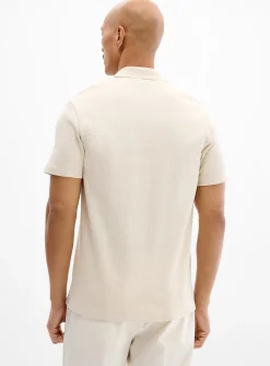 Waffled Johnny collar polo
