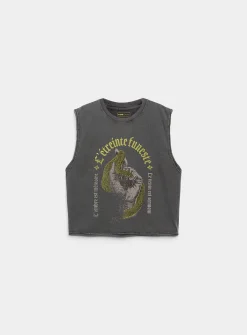 Washed graphic muscle tee