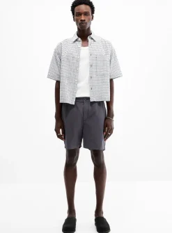 Washed recycled cotton deck short