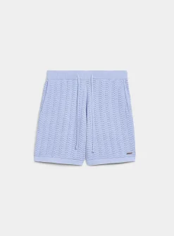 Wavy openwork knit short