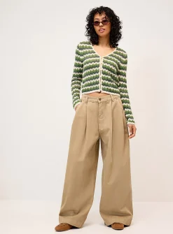 Wavy-striped cardigan