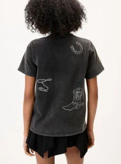 Western embroidery loose T-shirt