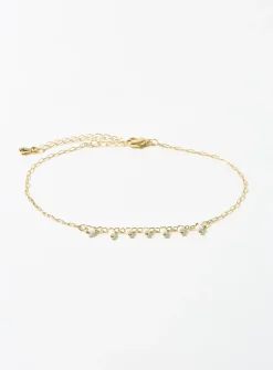 White bead ankle chain
