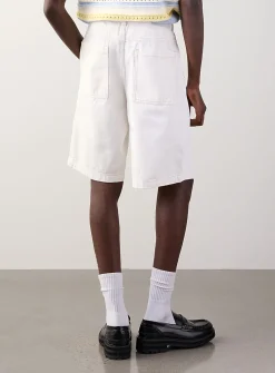 White denim loose Bermudas