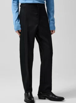 Wide satiny band tuxedo pant